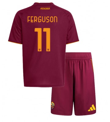 AS Roma Evan Ferguson #11 Primera Equipación Niños 2025-26 Manga Corta (+ Pantalones cortos)